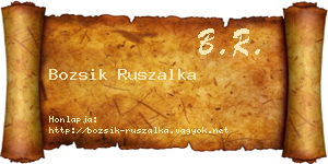 Bozsik Ruszalka névjegykártya